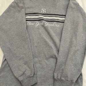 Gear For Sports Gray Long Sleeve Tee with NY Logo and Stripes